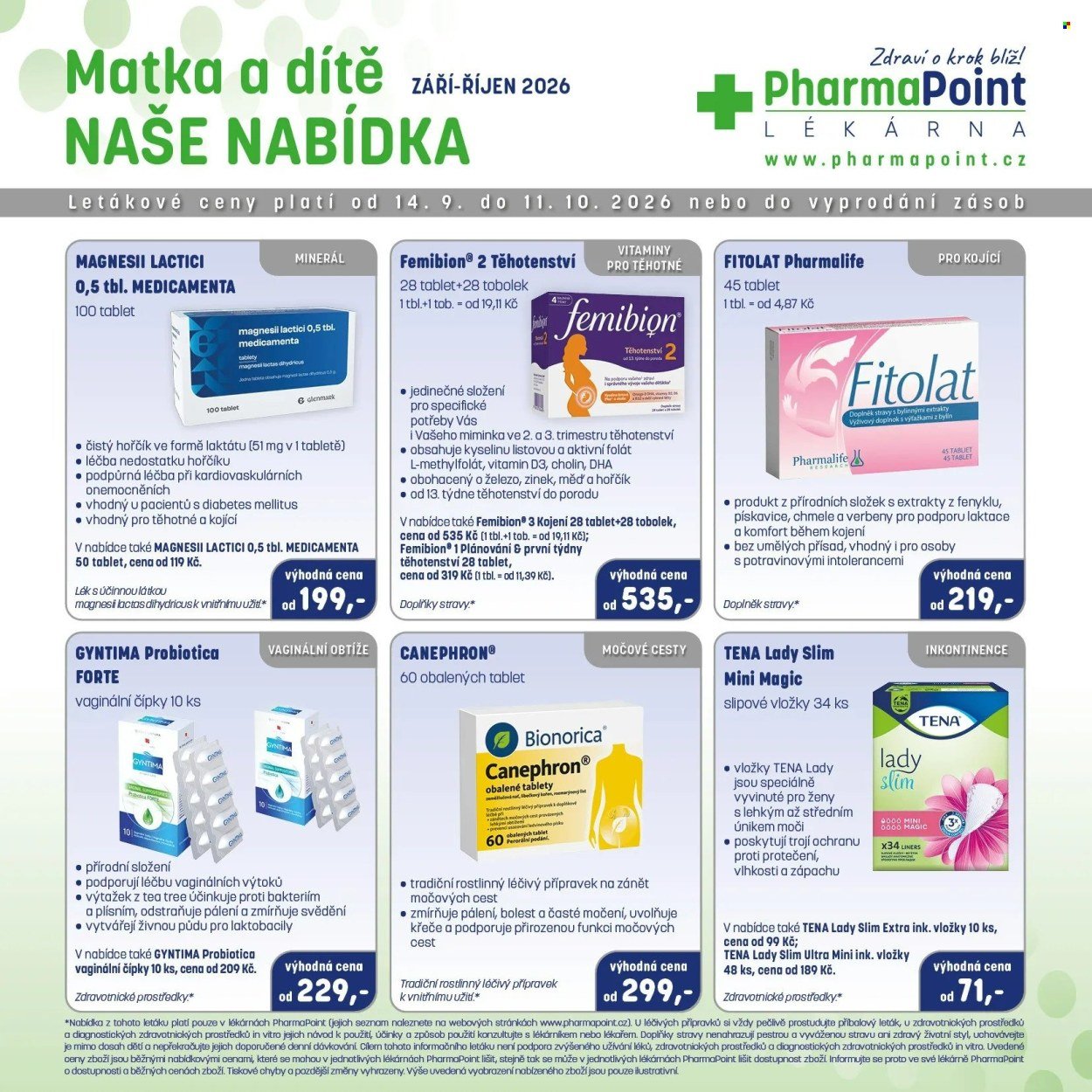 PHARMAPOINT leták - Matka a dítě