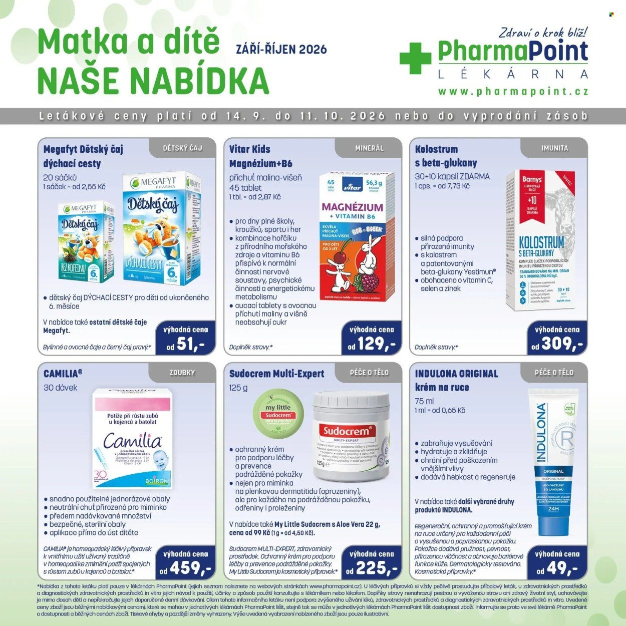 PHARMAPOINT leták - Matka a dítě
