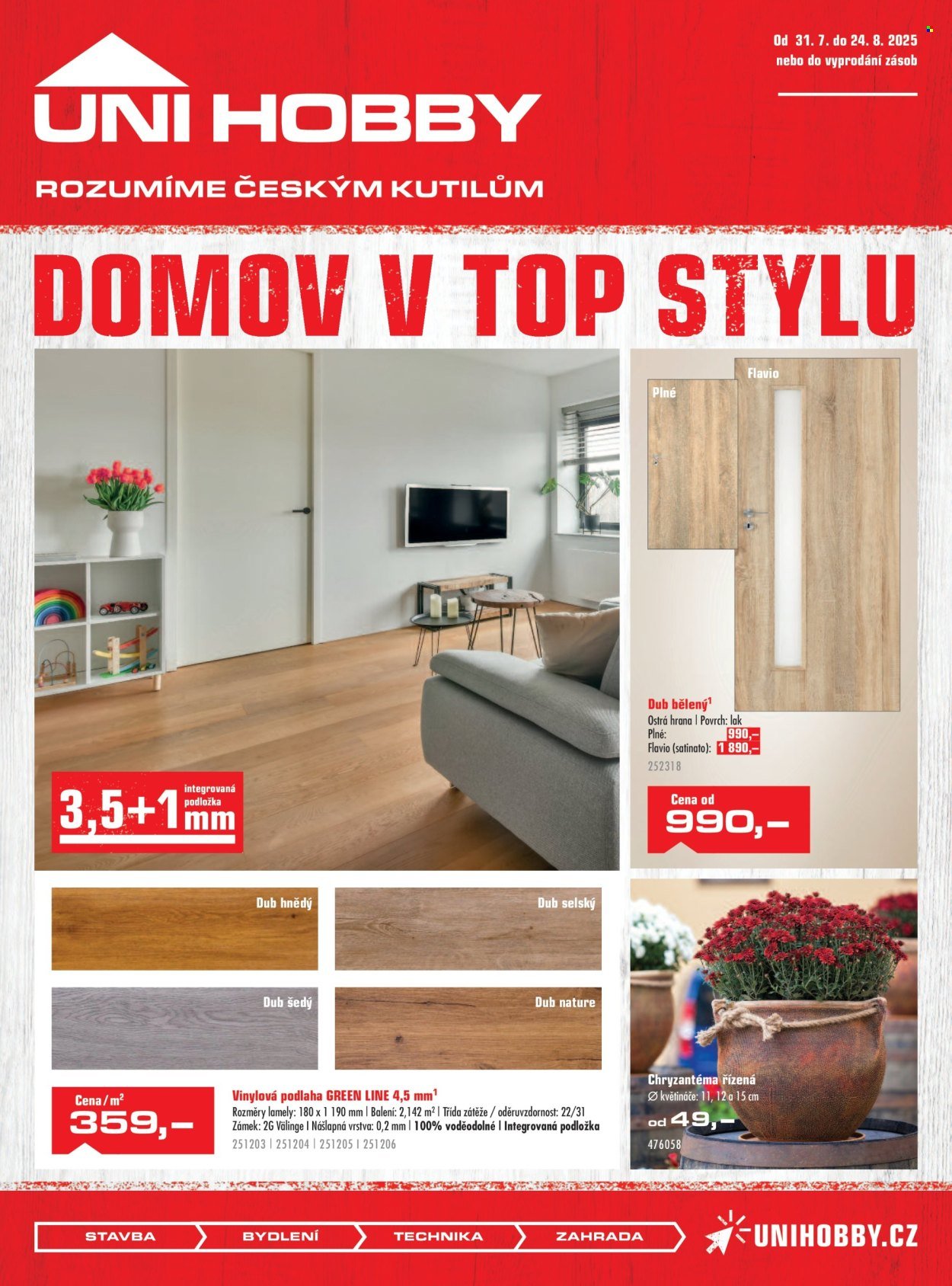 UNI HOBBY leták - Domov v TOP stylu (2025-07-31 - 2025-08-24)