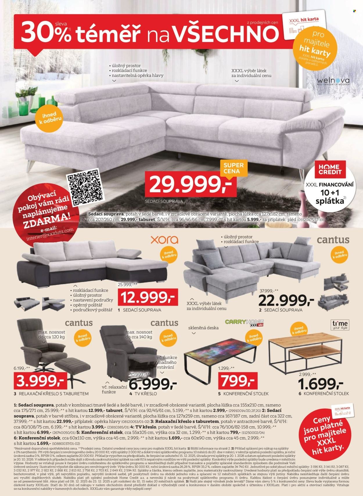 XXXLUTZ leták - Sleva 30 % na téměř vše (2025-12-08 - 2025-12-23)