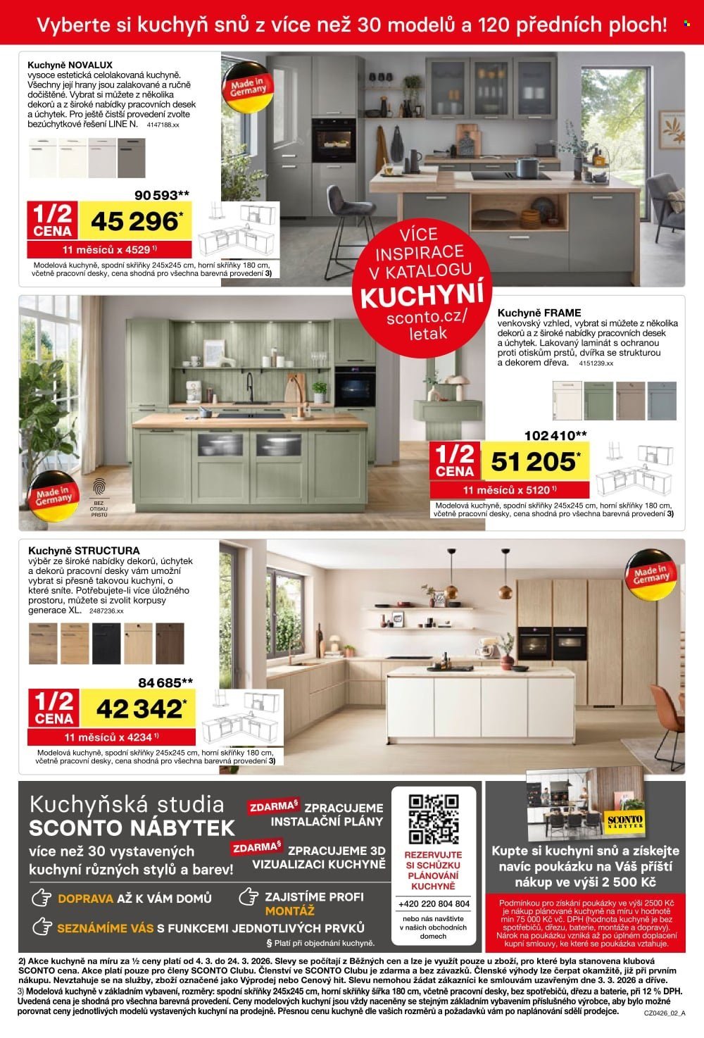 SCONTO NÁBYTEK leták - Kuchyně za polovinu! (2026-03-04 - 2026-03-24)