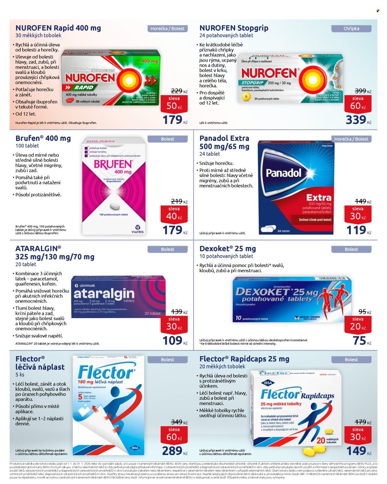 BENU LÉKÁRNA leták - Akční leták (2026-01-01 - 2026-01-31)