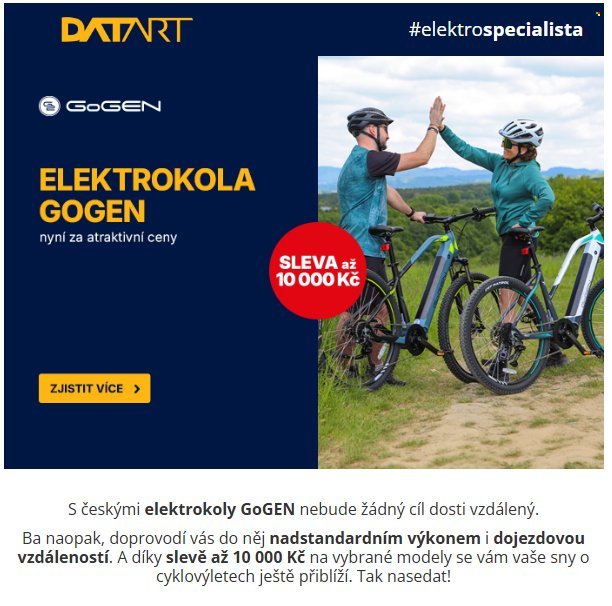 DATART leták - Elektrokola Gogen nyní za atraktivní ceny