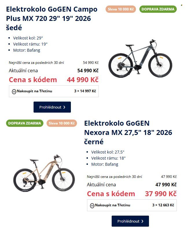 DATART leták - Elektrokola Gogen nyní za atraktivní ceny