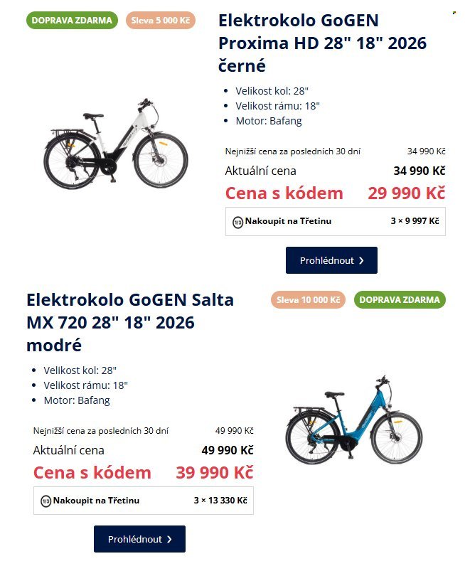 DATART leták - Elektrokola Gogen nyní za atraktivní ceny