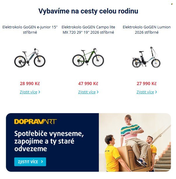 DATART leták - Elektrokola Gogen nyní za atraktivní ceny