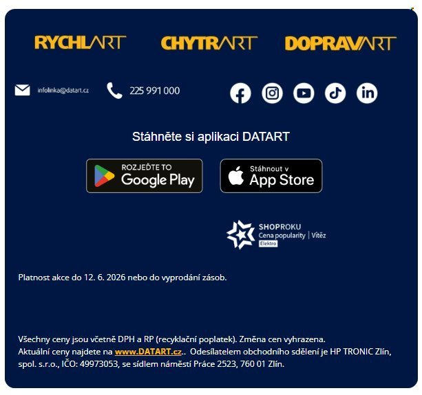 DATART leták - Elektrokola Gogen nyní za atraktivní ceny