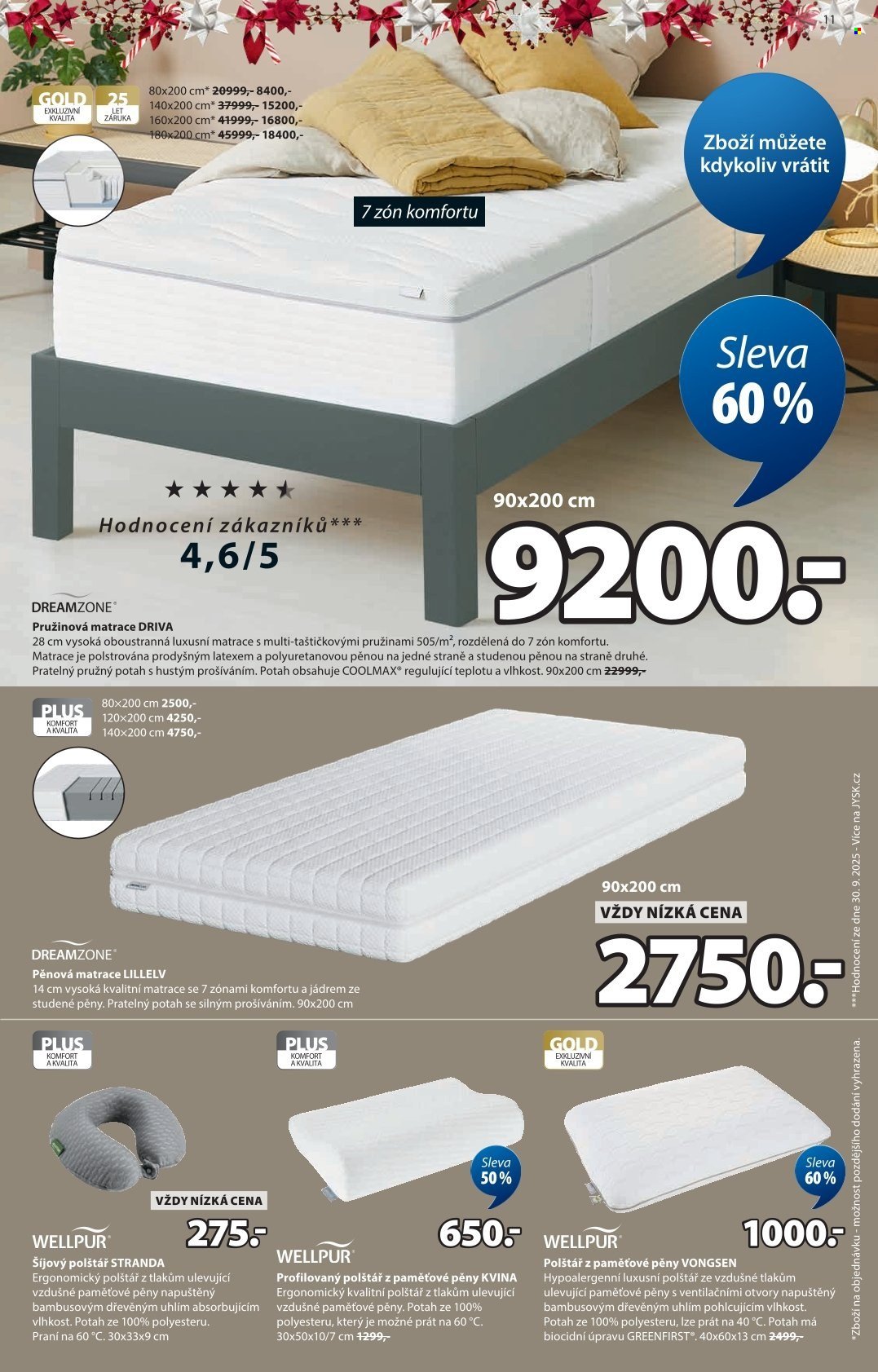 JYSK leták - Skvělá vánoční nabídka (2025-11-24 - 2025-12-24)