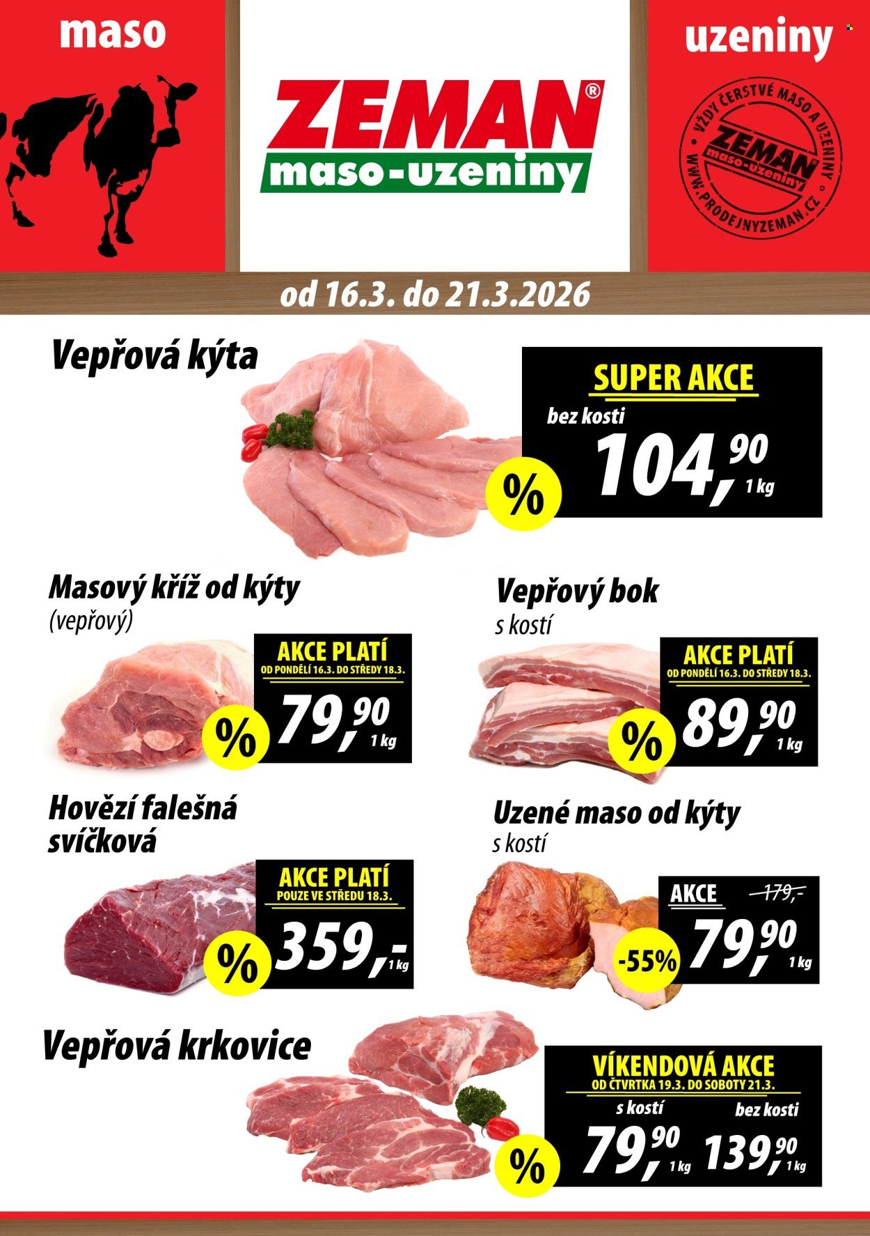 ZEMAN MASO-UZENINY leták - Od pondělí 16.3.2026 (2026-03-16 - 2026-03-21)