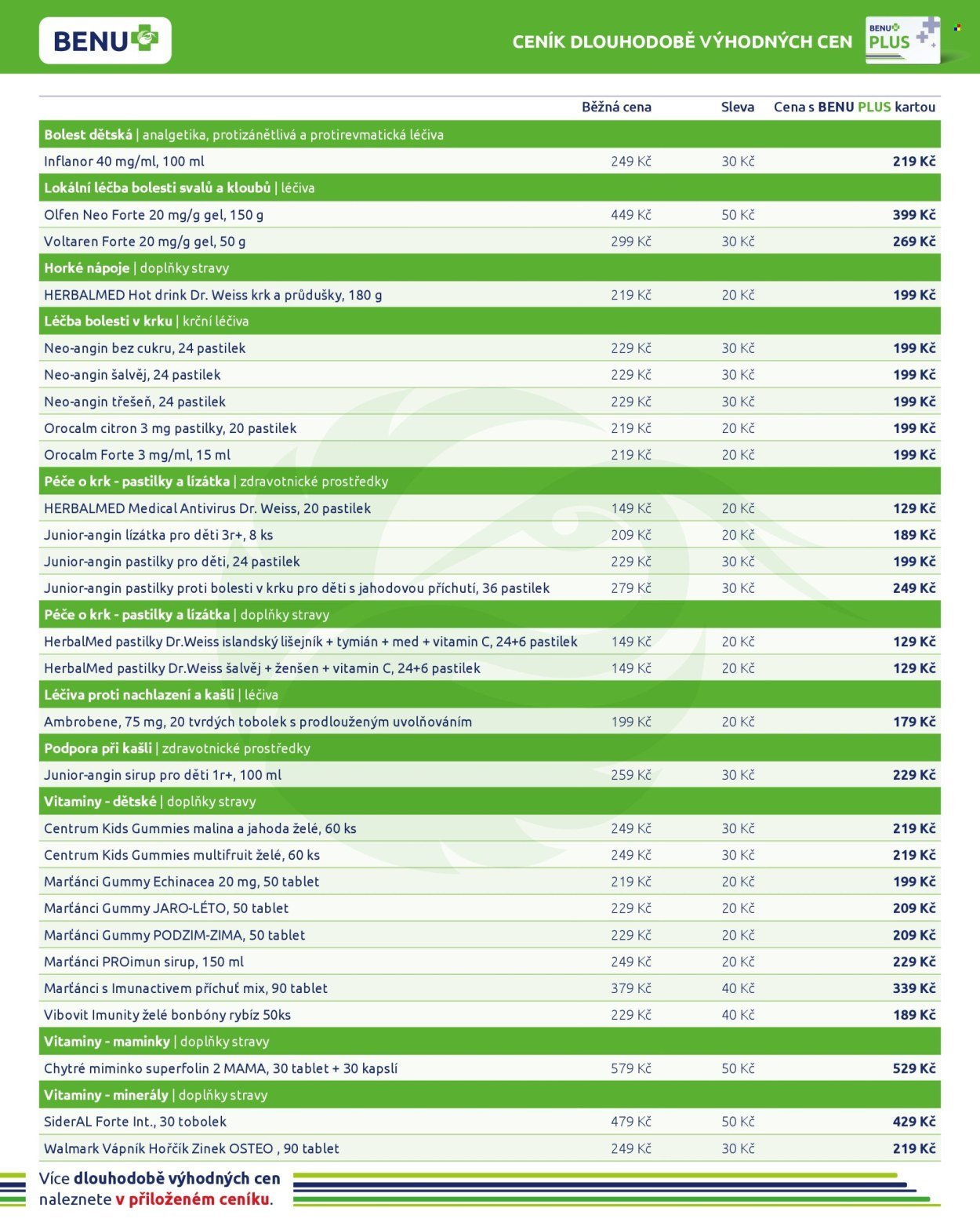 BENU LÉKÁRNA leták - Dlouhodobě výhodné ceny (2026-01-01 - 2026-01-31)
