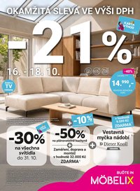 MÖBELIX leták - Okamžitá sleva ve výši DPH -21%