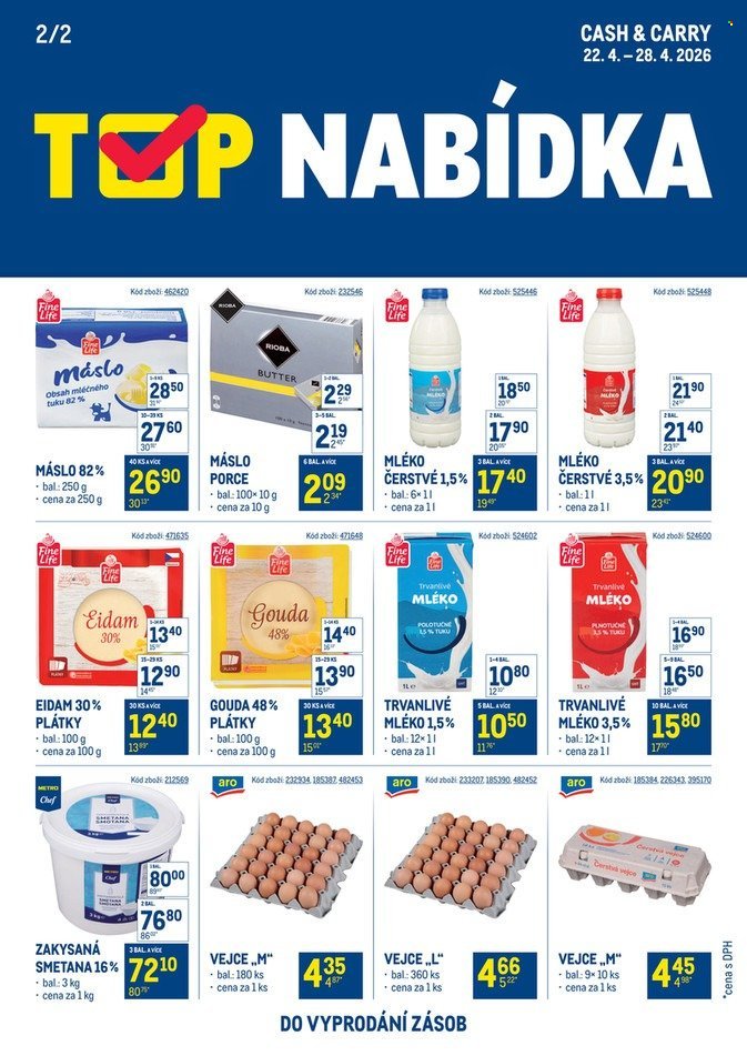 MAKRO leták - TOP mléčné výrobky (2026-04-22 - 2026-04-28)