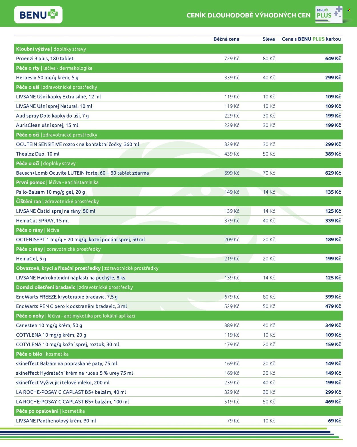 BENU LÉKÁRNA leták - Dlouhodobě výhodné ceny (2026-04-01 - 2026-04-30)