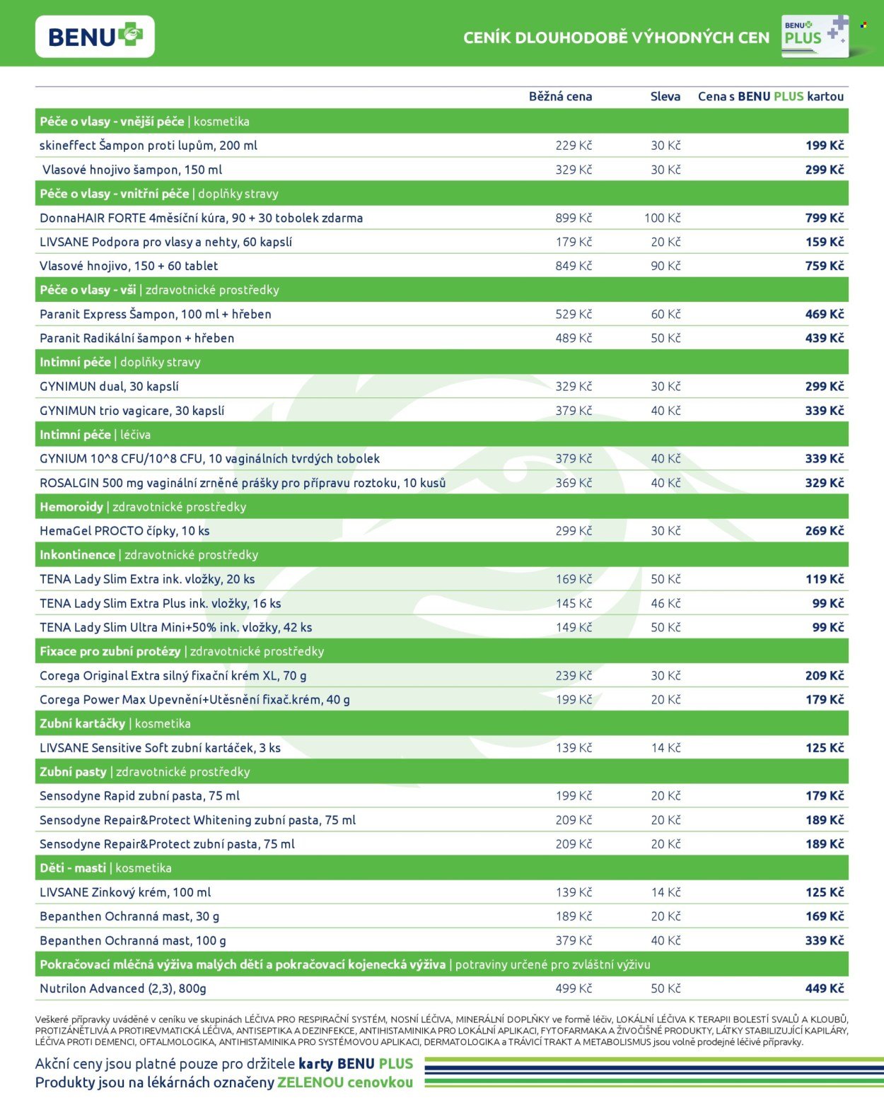 BENU LÉKÁRNA leták - Dlouhodobě výhodné ceny (2026-04-01 - 2026-04-30)