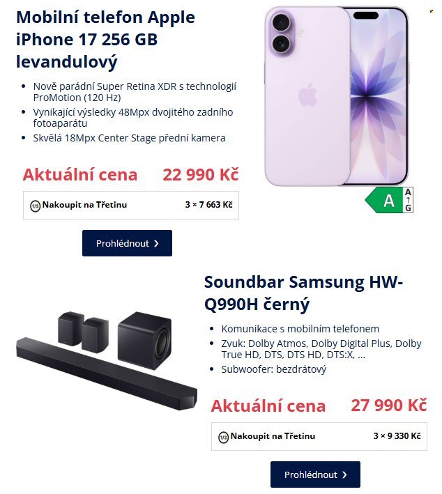 DATART leták - Nakupte na třetinu