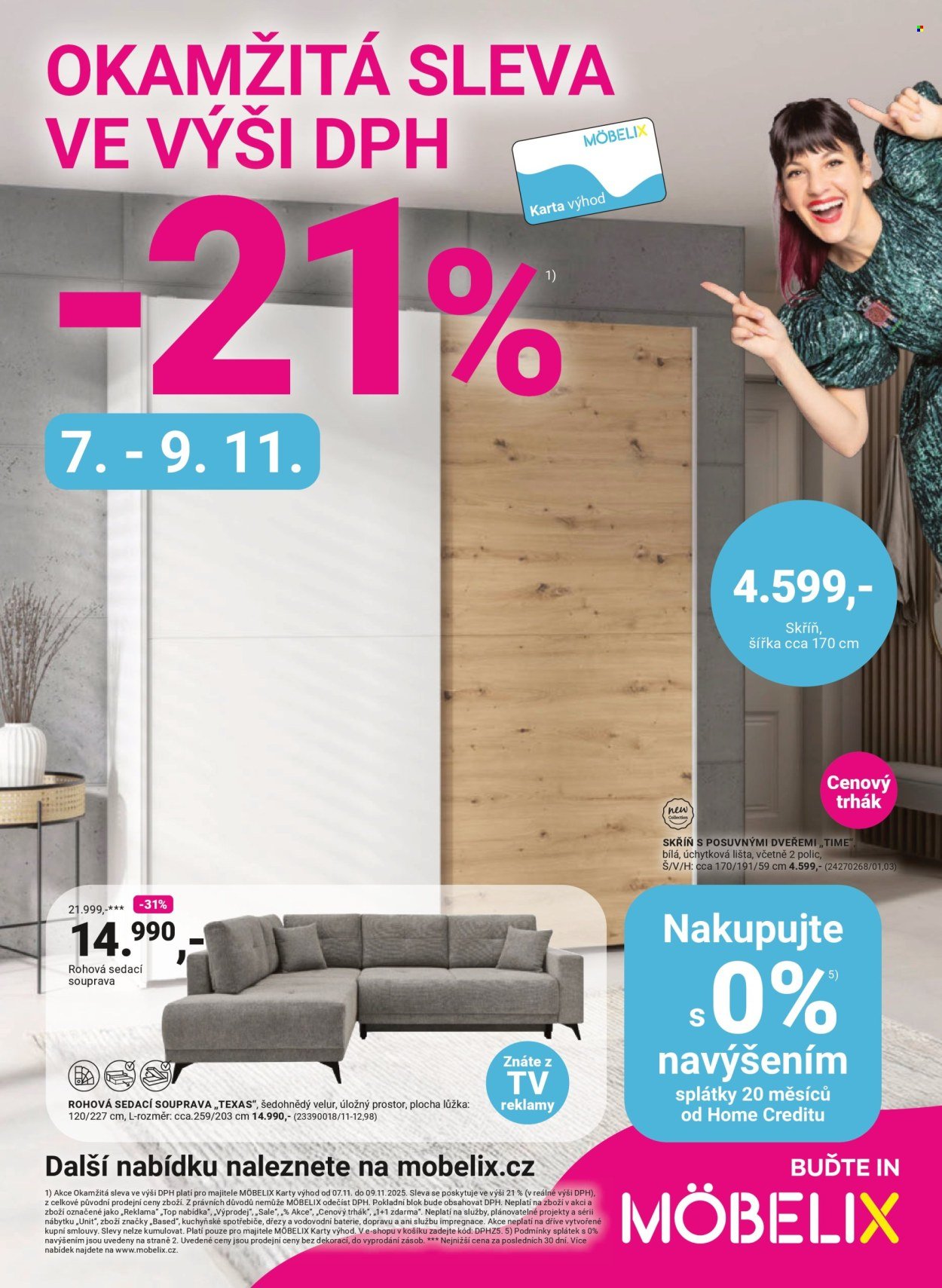 MÖBELIX leták - Okamžitá sleva ve výši DPH -21% (2025-10-27 - 2025-11-09)