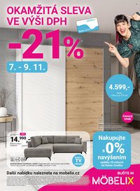 MÖBELIX leták - Okamžitá sleva ve výši DPH -21% (2025-10-27 - 2025-11-09)