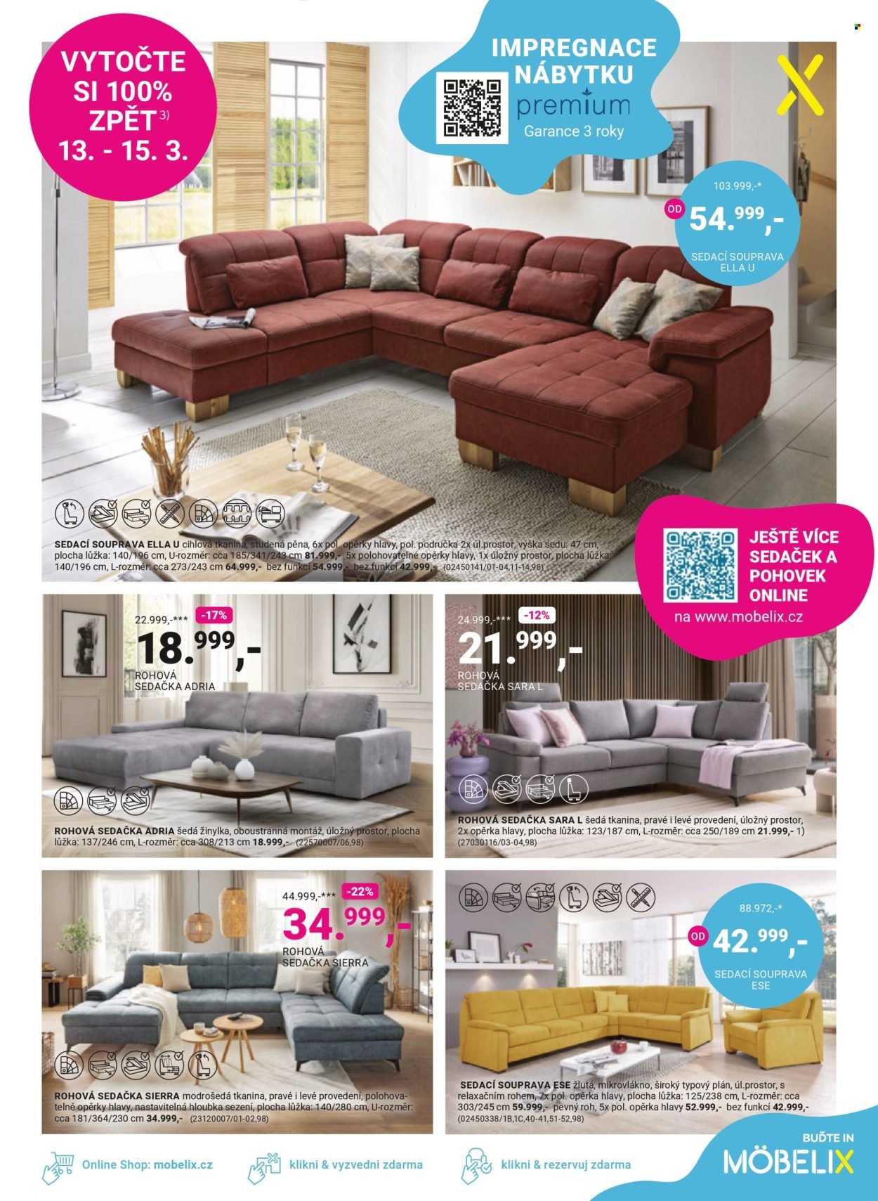 MÖBELIX leták - Vytočte si 100% zpět (2026-03-09 - 2026-04-05)