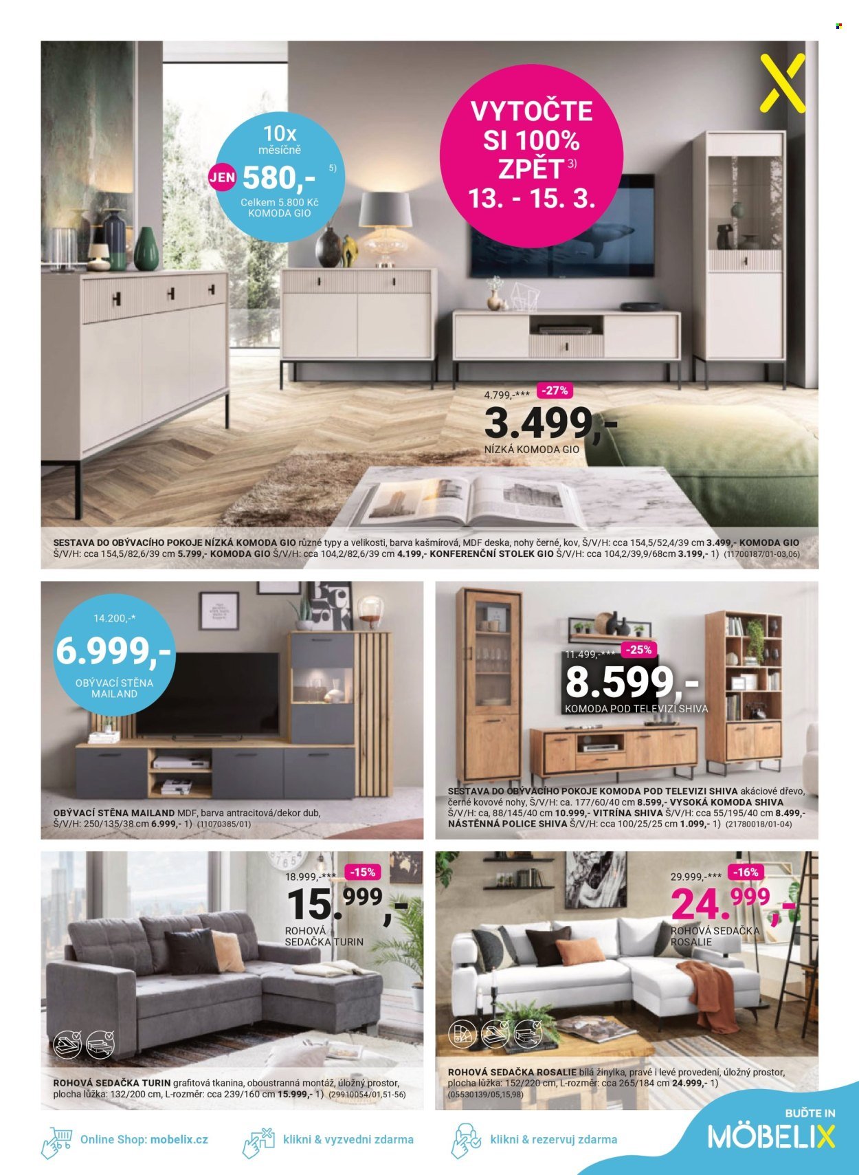 MÖBELIX leták - Vytočte si 100% zpět (2026-03-09 - 2026-04-05)