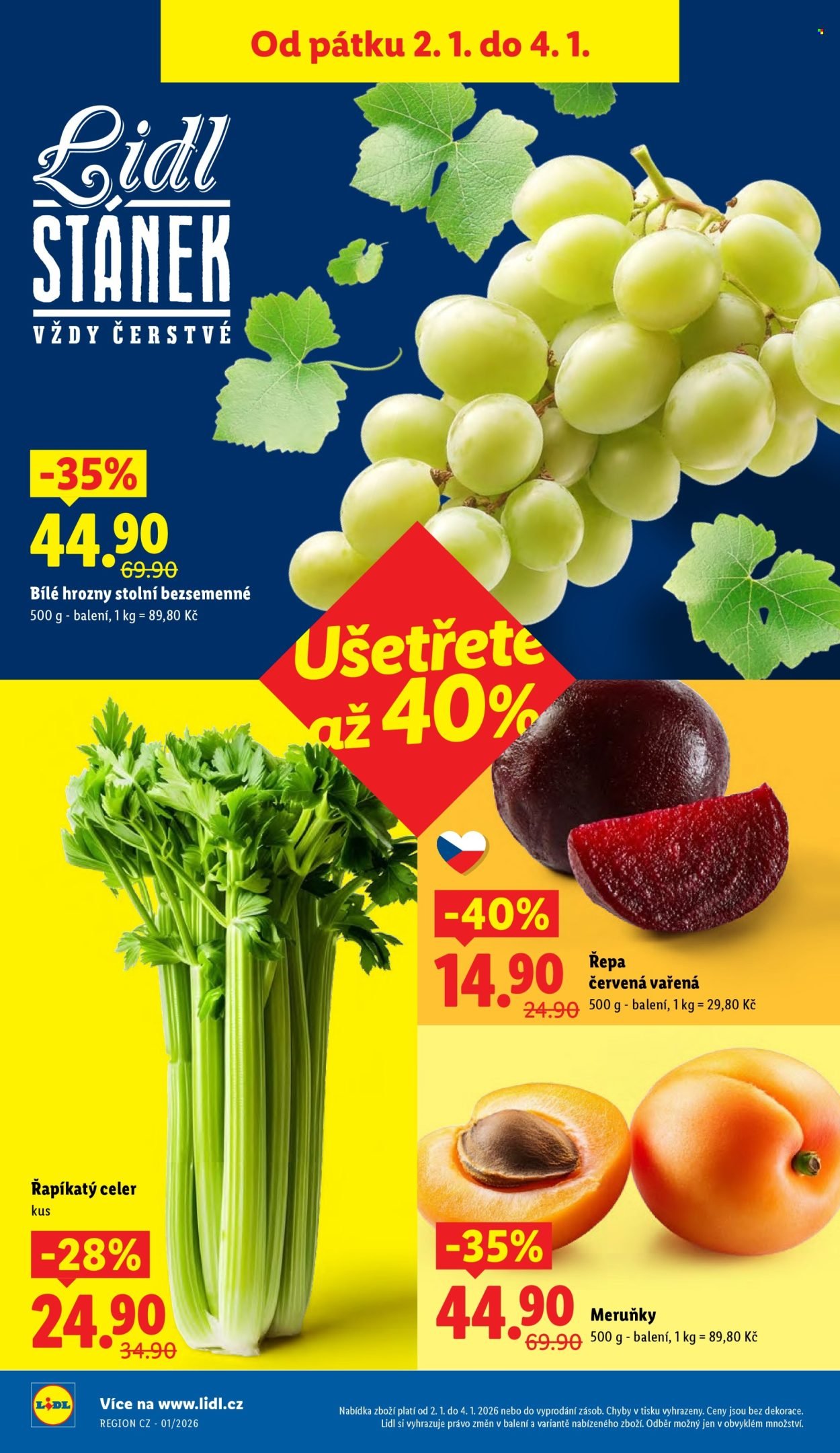 LIDL leták - Od pátku 2.1.2026 (2026-01-02 - 2026-01-04)