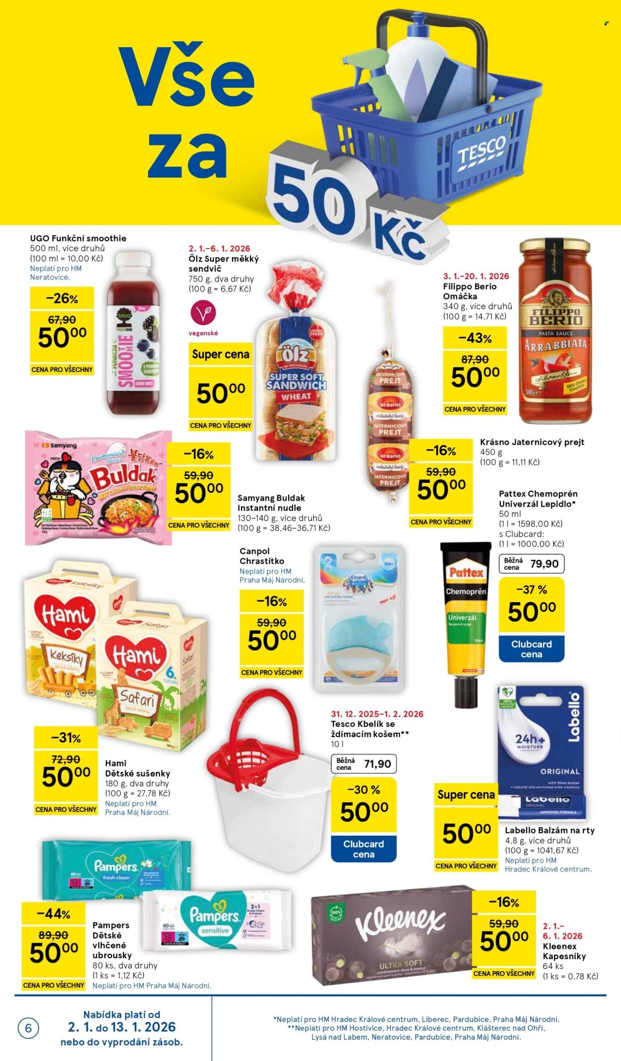 TESCO leták - Clubcard šetří peníze. (2026-01-02 - 2026-01-06)