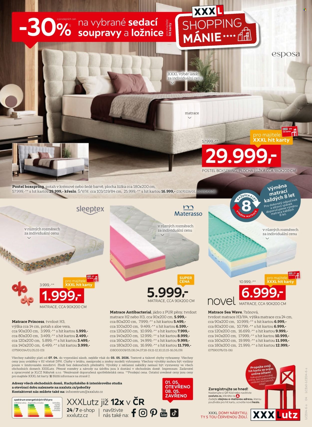 XXXLUTZ leták - XXXL výběr sedaček a ložnic! (2026-04-07 - 2026-05-03)