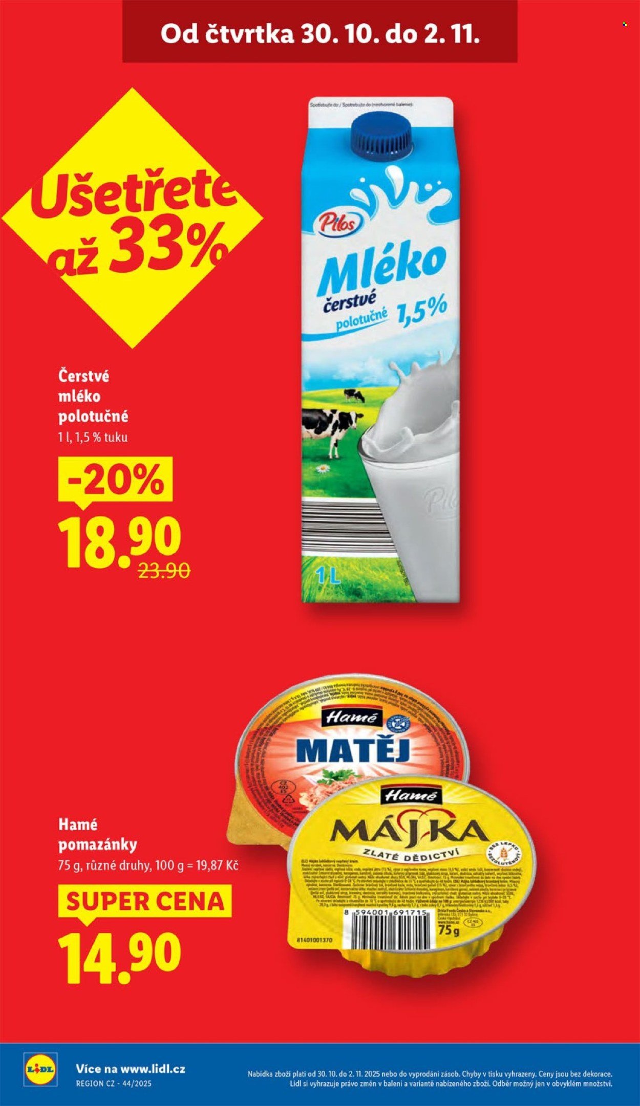 LIDL leták - Od čtvrtka 30.10.2025 (2025-10-30 - 2025-11-02)