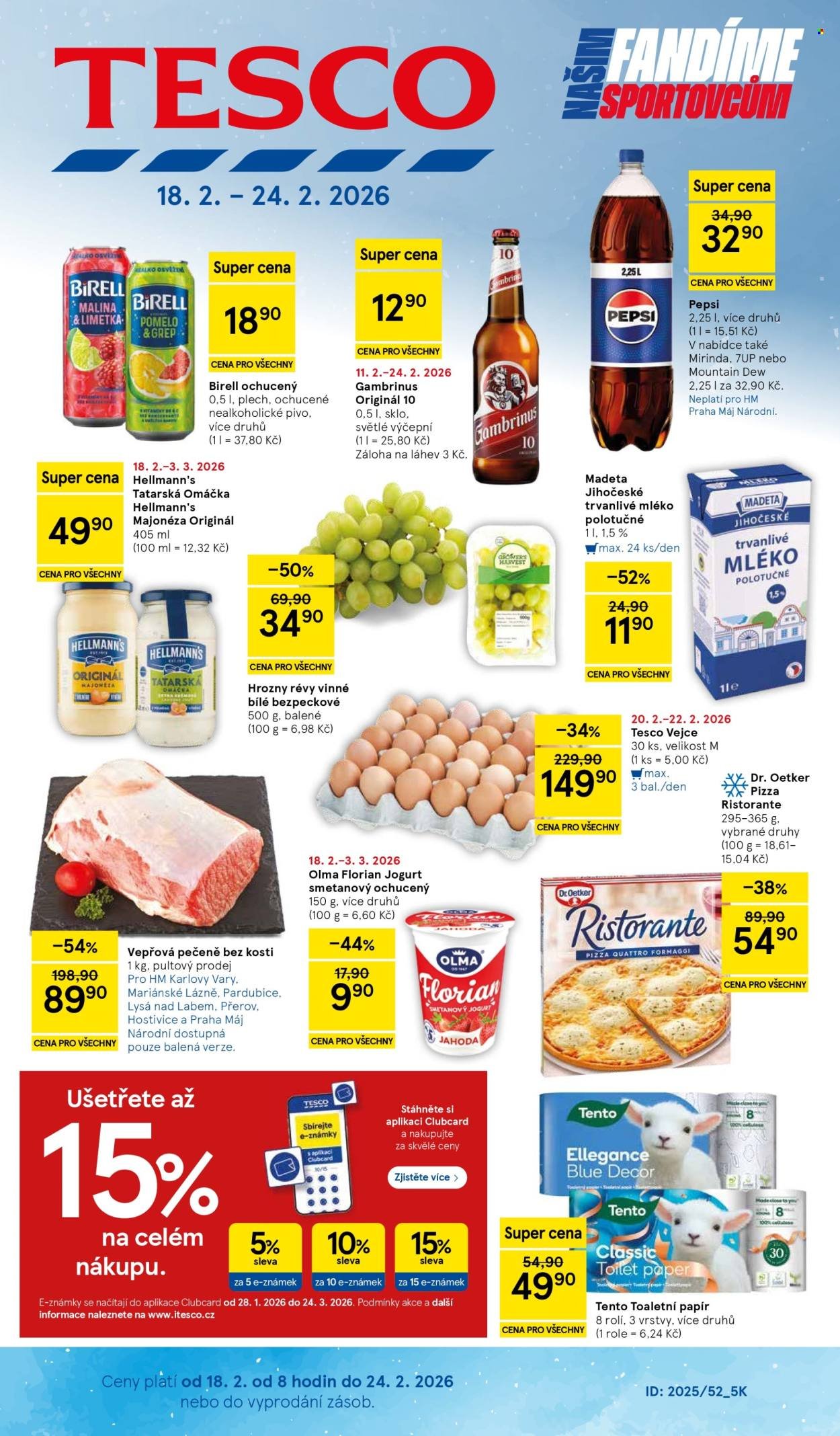 TESCO leták - Fandíme našim sportovcům (2026-02-18 - 2026-02-24)