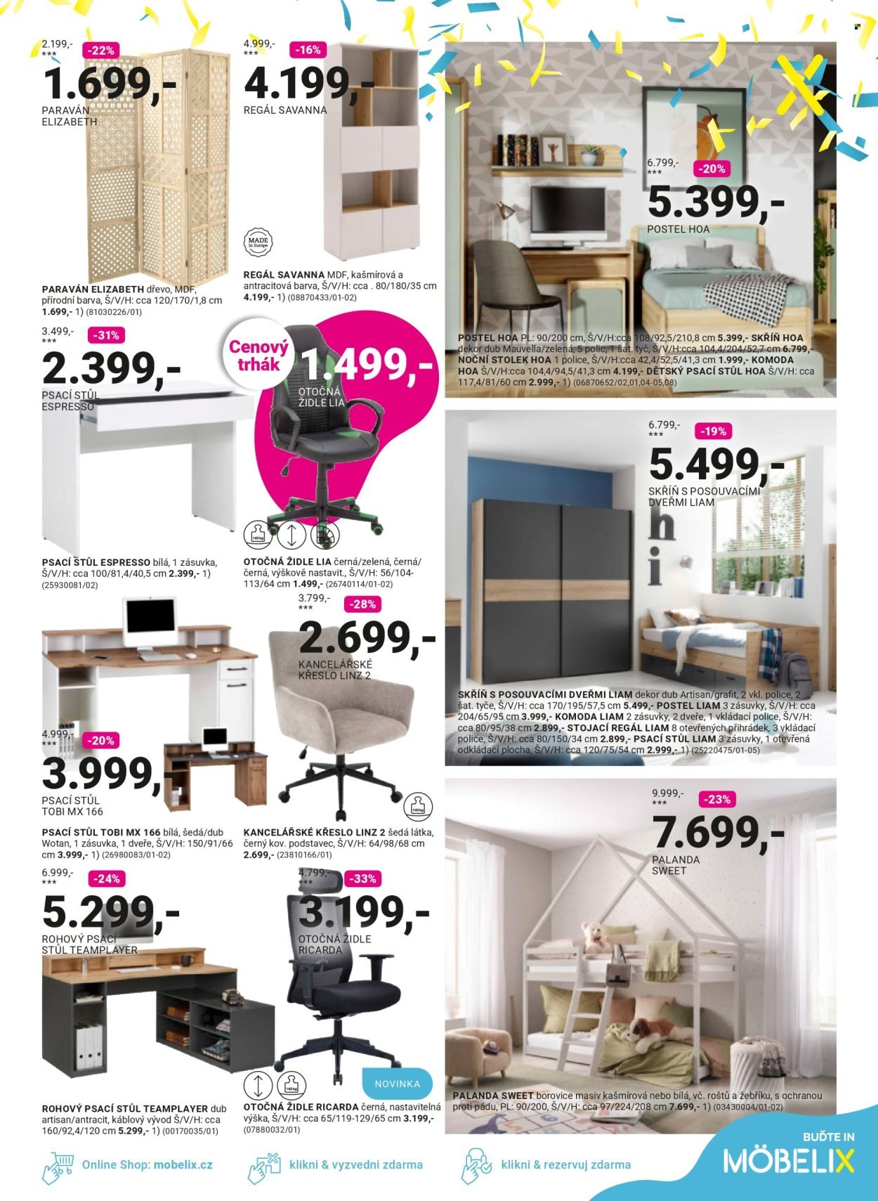MÖBELIX leták - Narozeninové slevy -50% na druhý levnější produkt
