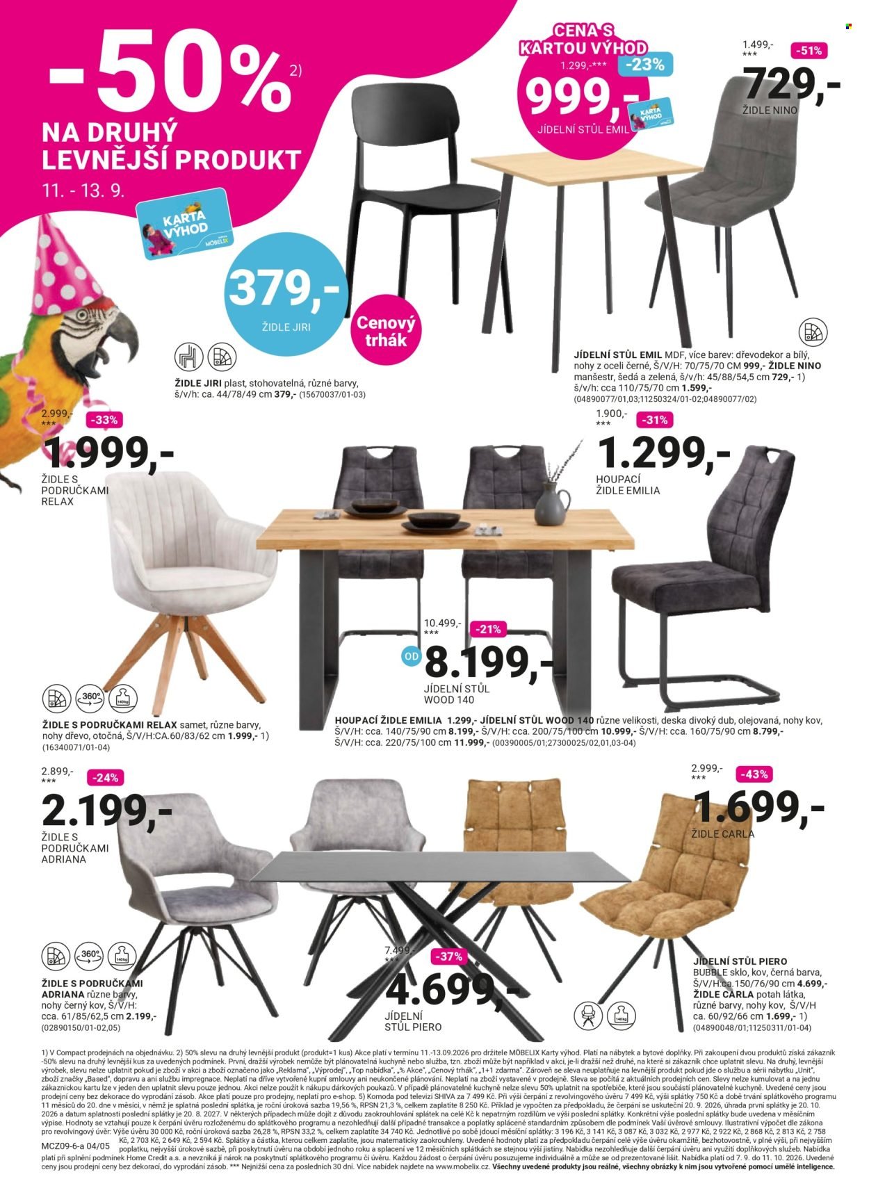 MÖBELIX leták - Narozeninové slevy -50% na druhý levnější produkt