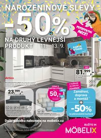 MÖBELIX leták - Narozeninové slevy -50% na druhý levnější produkt