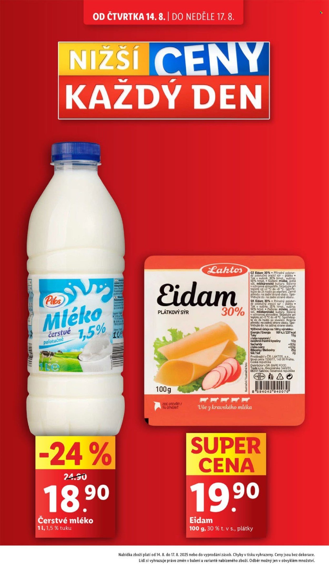 LIDL leták - Od čtvrtka 14.8.2025 (2025-08-14 - 2025-08-17)