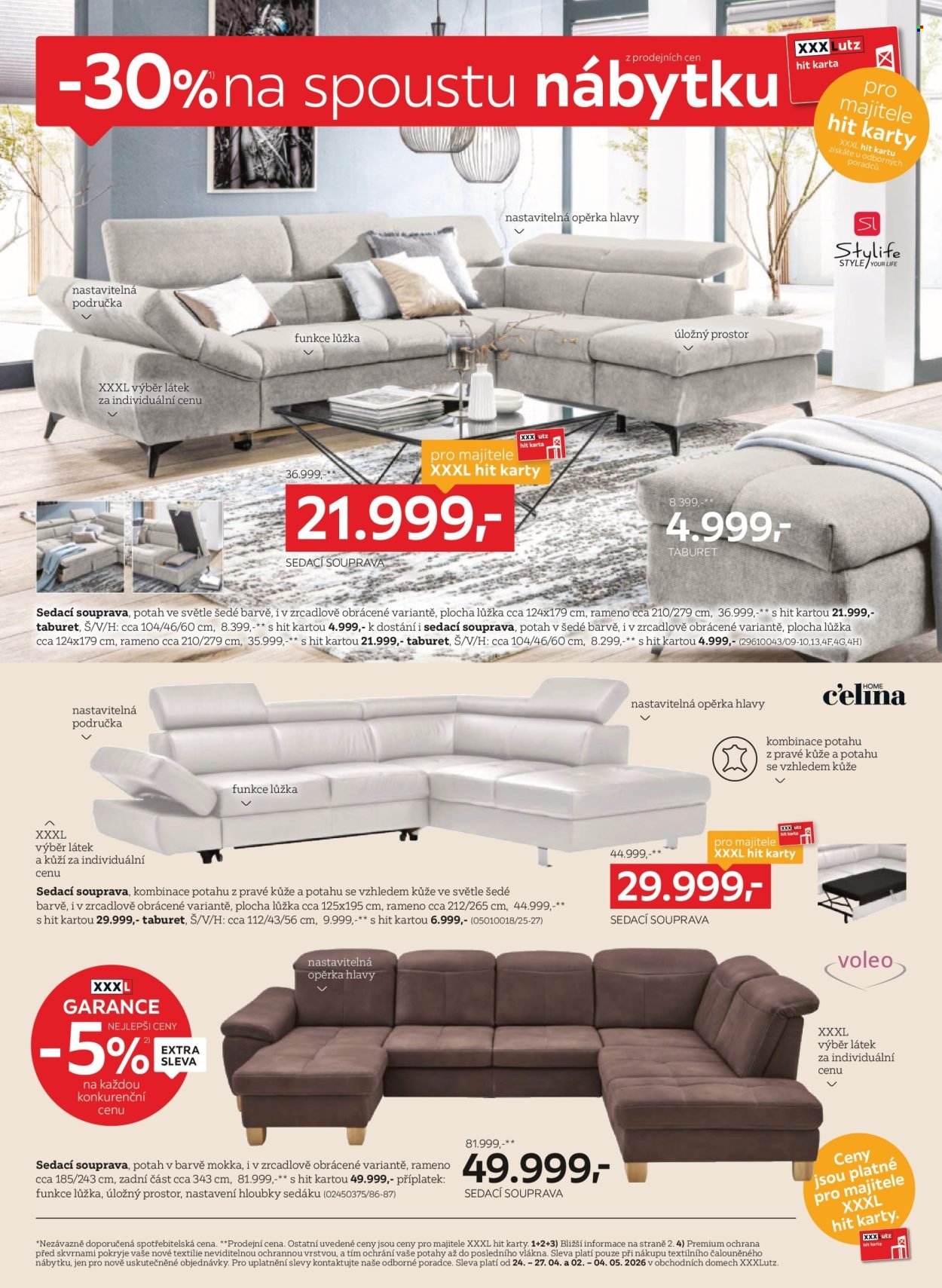 XXXLUTZ leták - Sleva 30 % téměř na všechno (2026-04-20 - 2026-05-03)