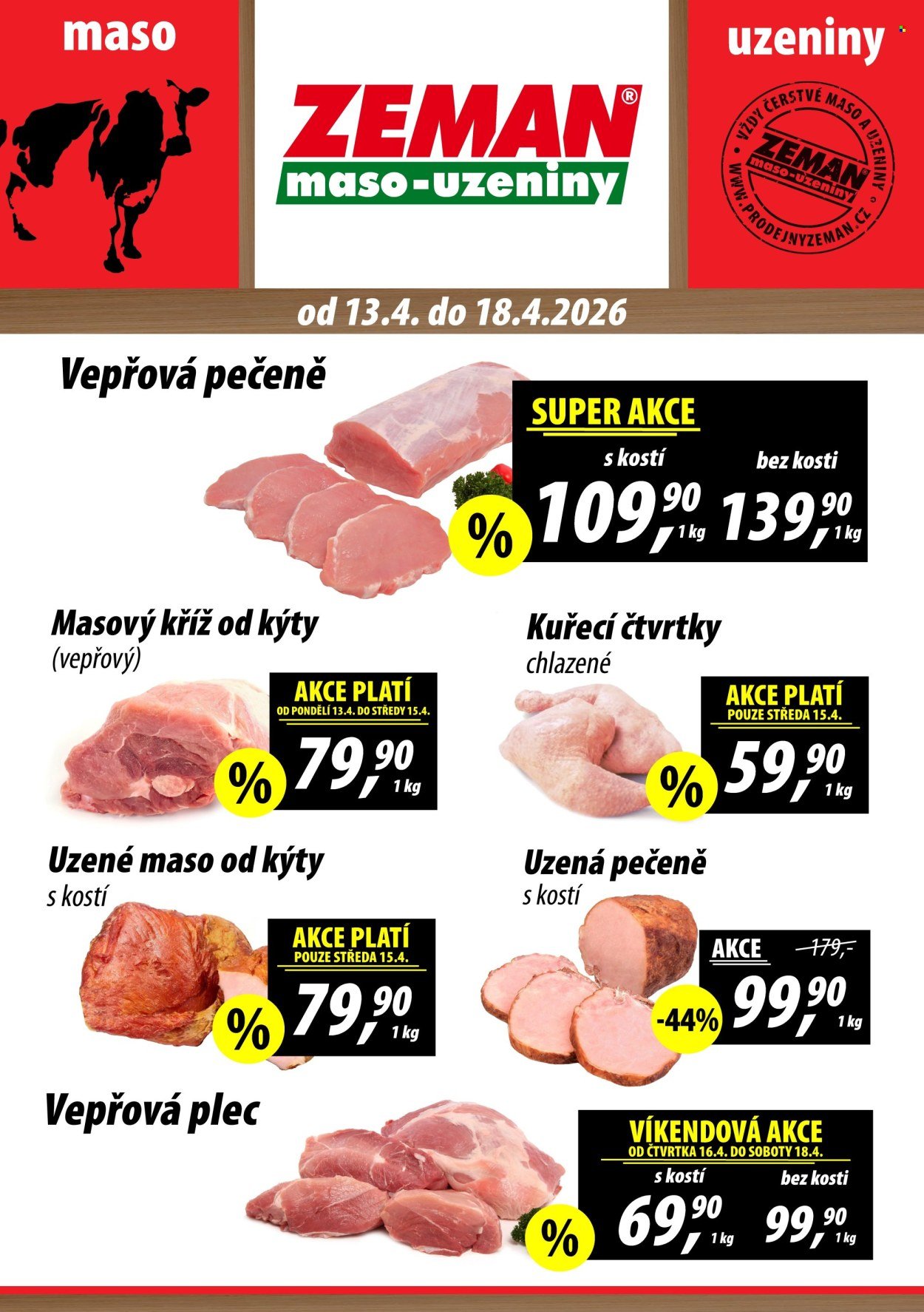 ZEMAN MASO-UZENINY leták - Od pondělí 13.4.2026 (2026-04-13 - 2026-04-18)