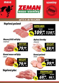 ZEMAN MASO-UZENINY leták - Od pondělí 13.4.2026 (2026-04-13 - 2026-04-18)