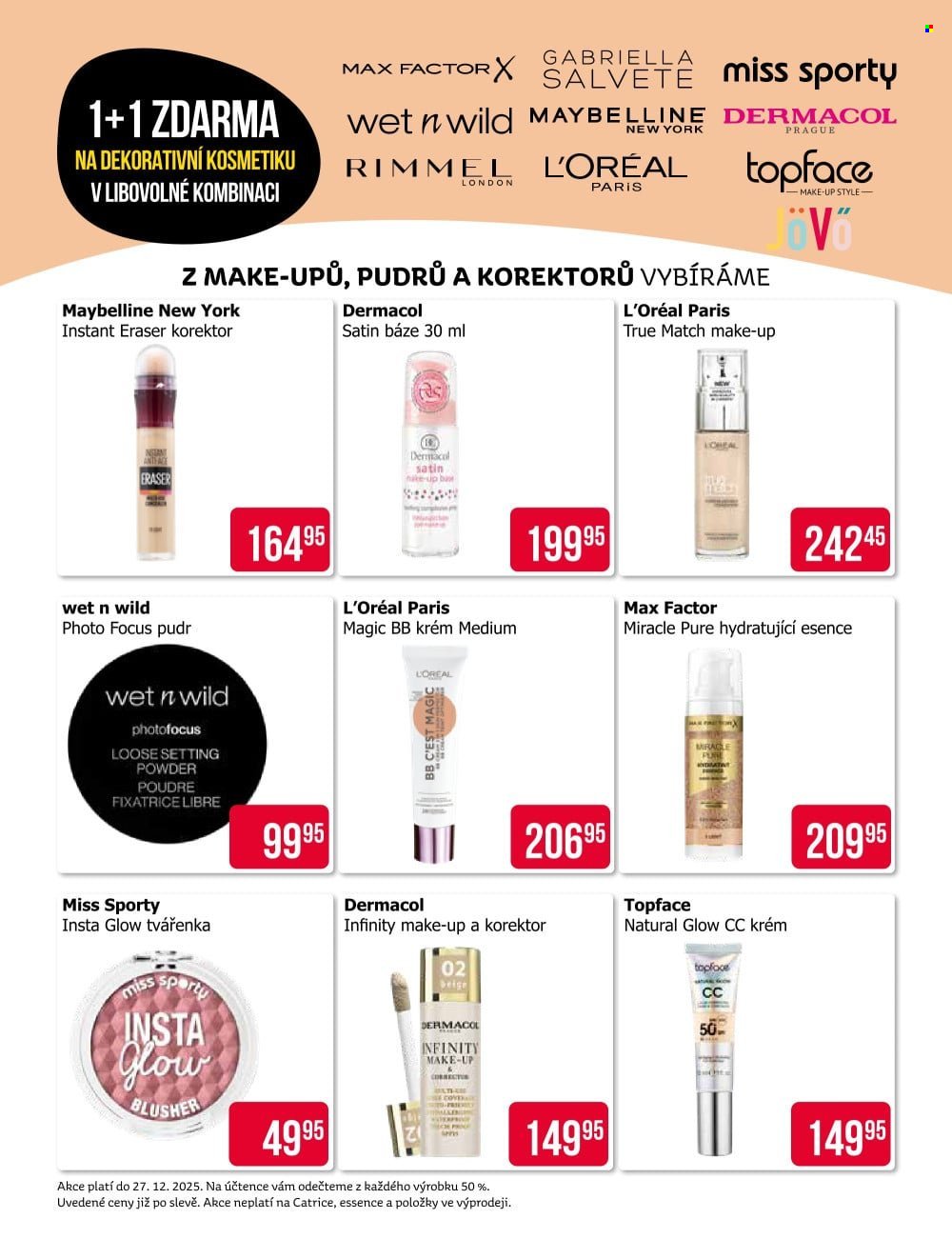 TETA DROGERIE leták - 1+1 zdarma na dekorativní kosmetiku v libovolné kombinaci (2025-12-11 - 2025-12-27)