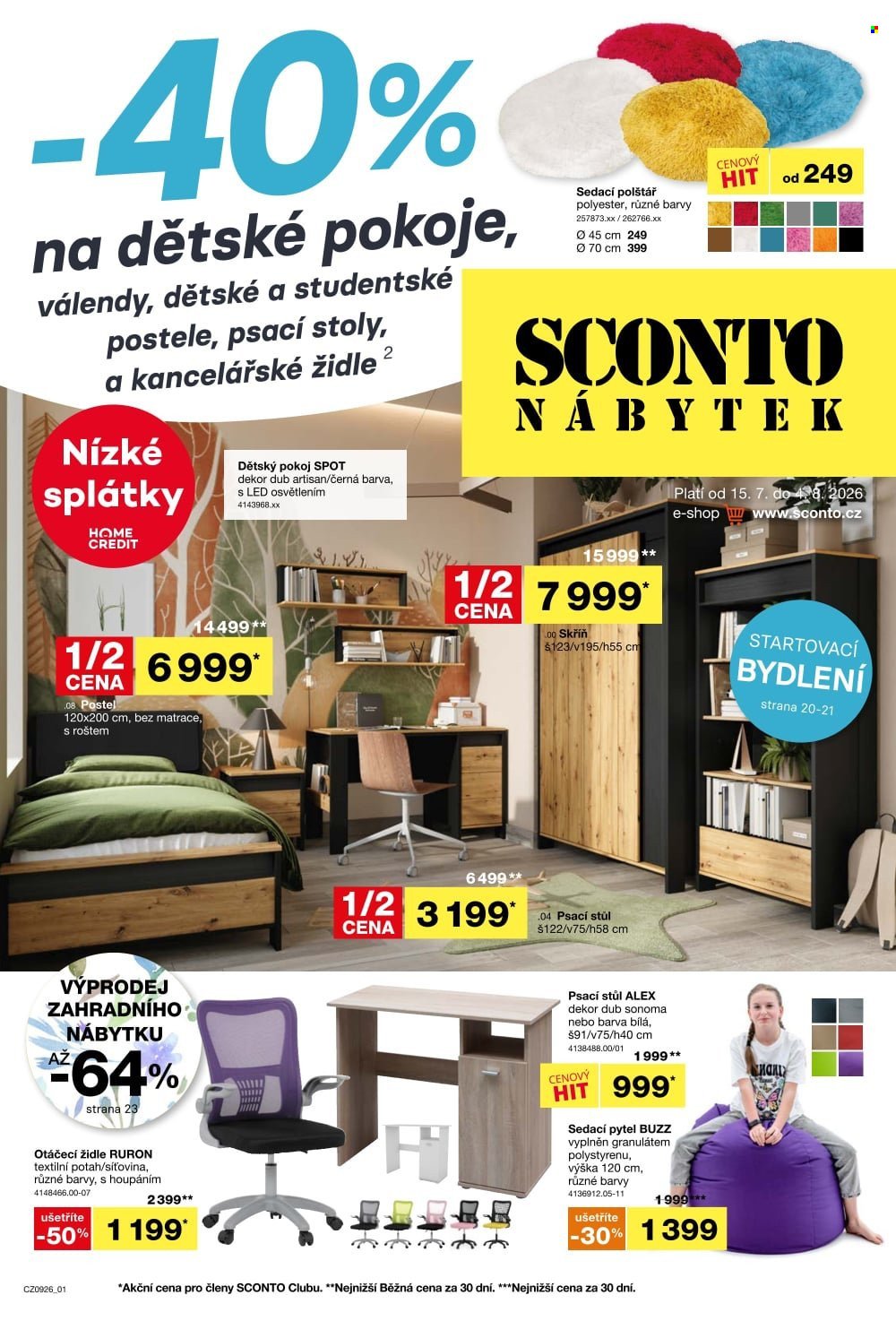 SCONTO NÁBYTEK leták - -40% na dětské pokoje
