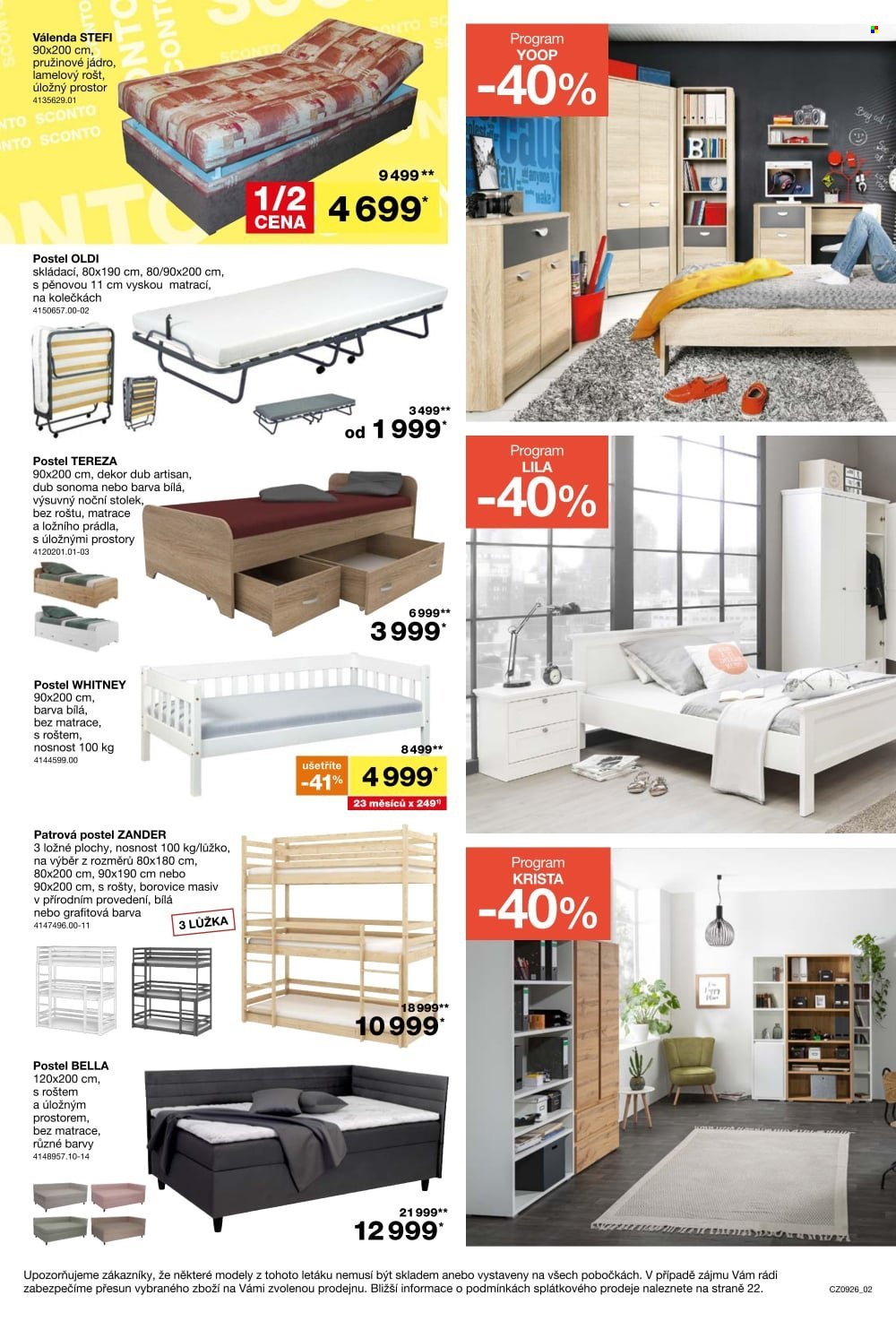 SCONTO NÁBYTEK leták - -40% na dětské pokoje
