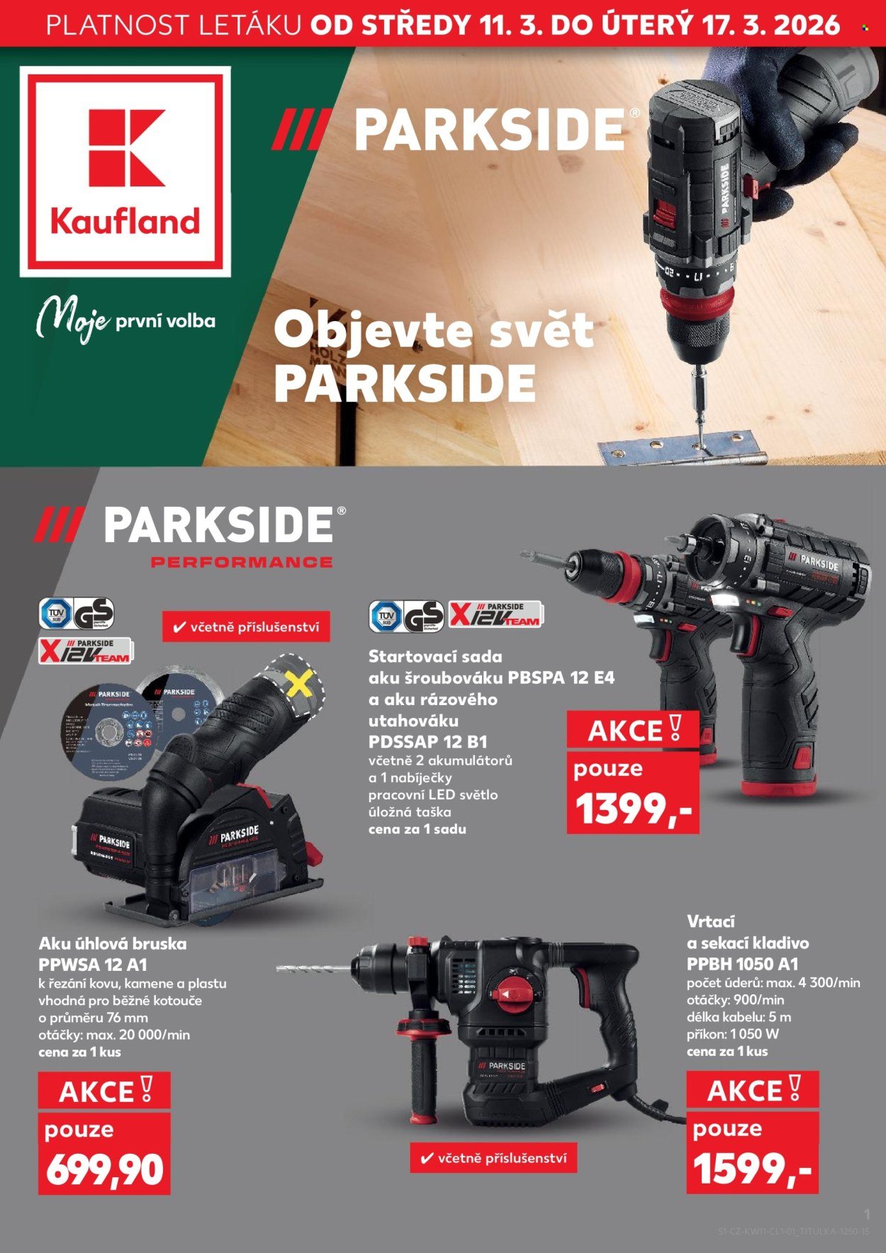 KAUFLAND leták - Objevte svět Parkside (2026-03-11 - 2026-03-17)