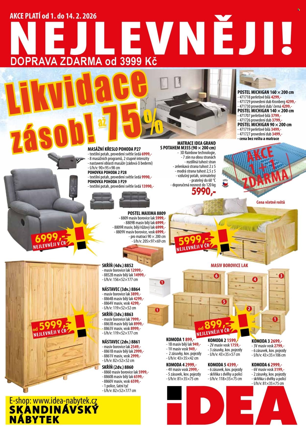 IDEA NÁBYTEK leták - Od neděle 1.2.2026 (2026-02-01 - 2026-02-14)