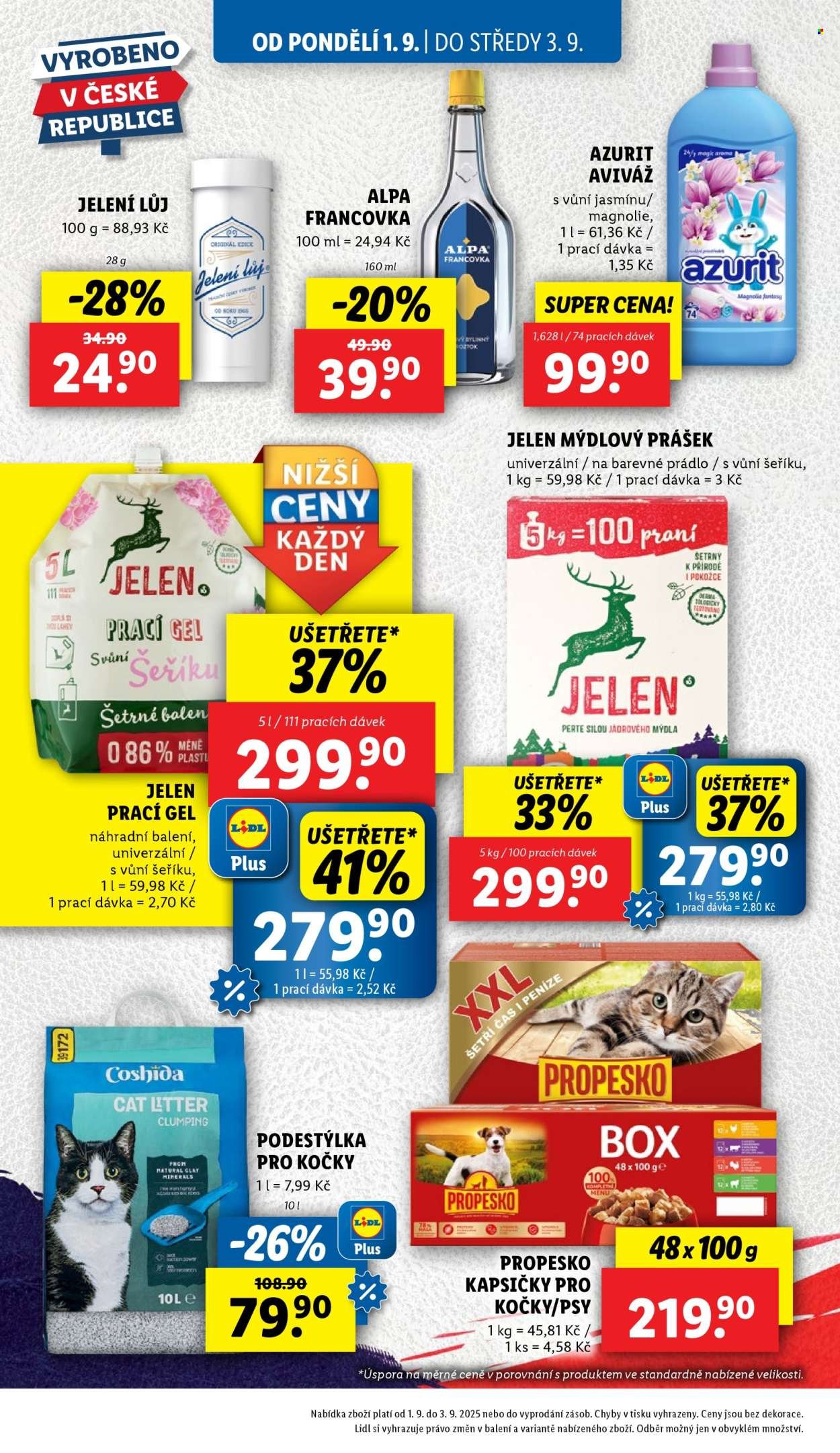 LIDL leták - Od pondělí 1.9.2025 (2025-09-01 - 2025-09-03)