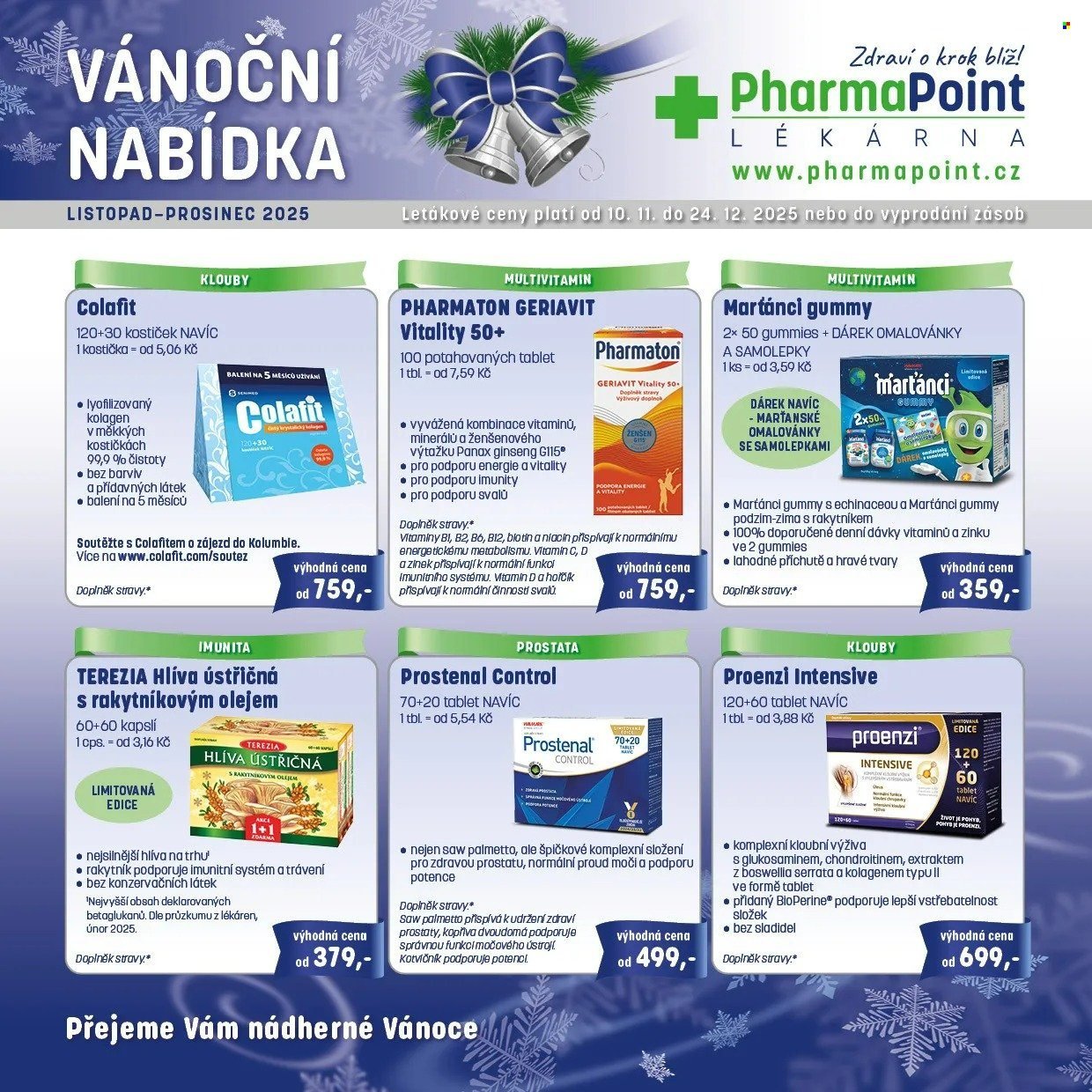 PHARMAPOINT leták - Vánoční nabídka (2025-11-10 - 2025-12-24)
