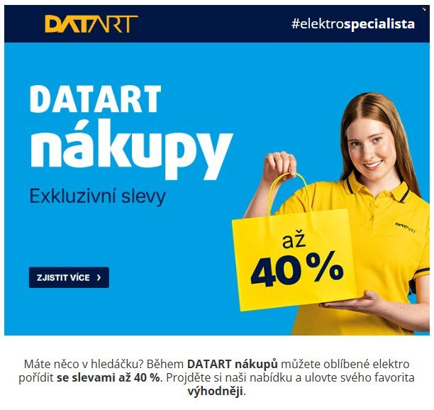 DATART leták - Datart nákupy exkluzivní slevy