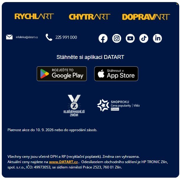 DATART leták - Datart nákupy exkluzivní slevy