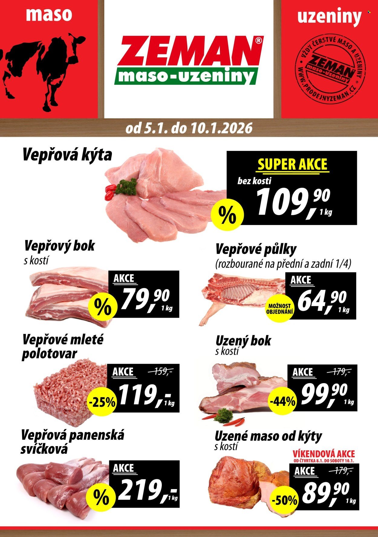 ZEMAN MASO-UZENINY leták - Od pondělí 5.1.2026 (2026-01-05 - 2026-01-10)