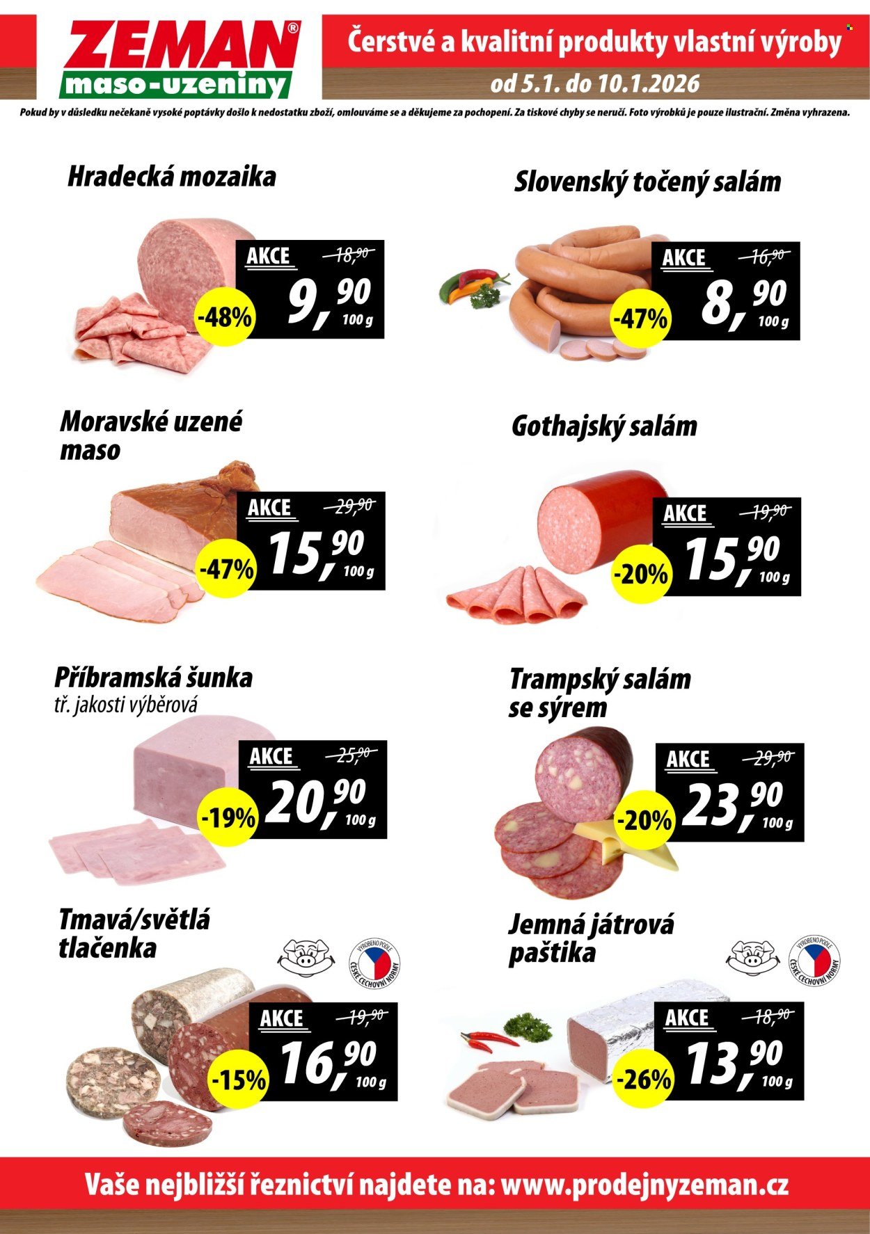 ZEMAN MASO-UZENINY leták - Od pondělí 5.1.2026 (2026-01-05 - 2026-01-10)