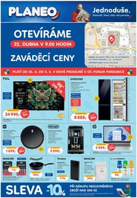 PLANEO ELEKTRO leták - Dne 22.4. otevíráme novou prodejnu v Pardubicích (2026-04-22 - 2026-05-03)