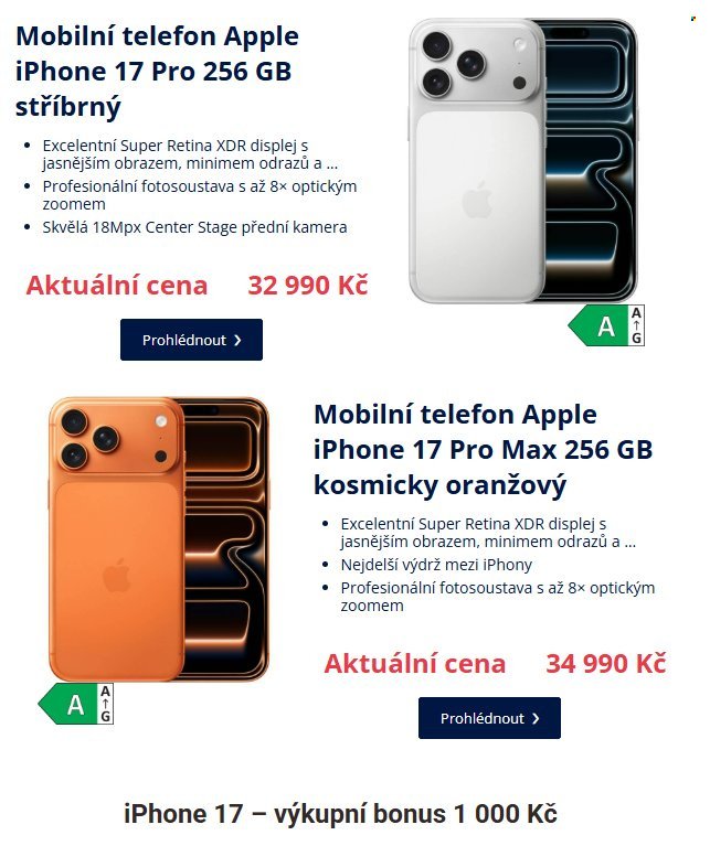 DATART leták - Řada Iphone 17 již od 7 790 Kč díky výkupu s bonusem