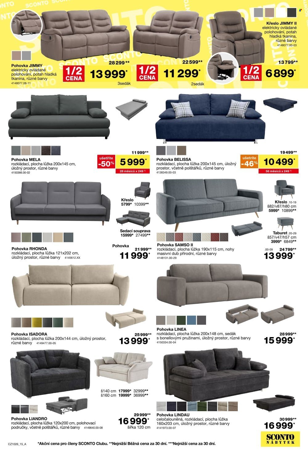 SCONTO NÁBYTEK leták - -40% na ložnice, postele, matrace, rošty, šatní skříně, komody, noční stolky