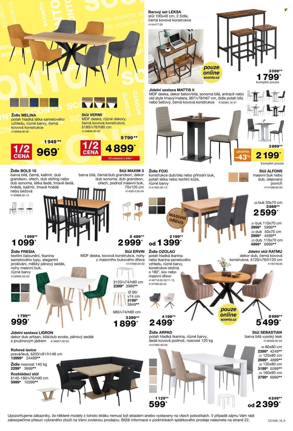 SCONTO NÁBYTEK leták - -40% na ložnice, postele, matrace, rošty, šatní skříně, komody, noční stolky